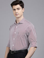 Slim Fit Vertical Striped Pure Cotton Formal Shirt