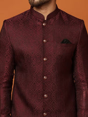 Self-Design Cotton Sherwani Set